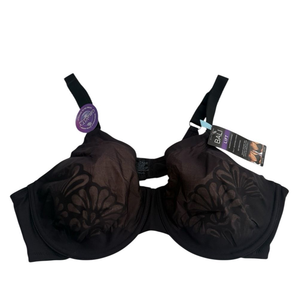 NWT Bali Beauty Lift Underwire Bra Style DF6563 360 Smoothing Black Nude 42C